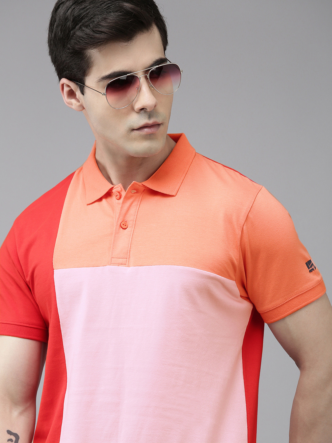 

Pepe Jeans Colourblocked Polo Collar Pure Cotton T-shirt, Red