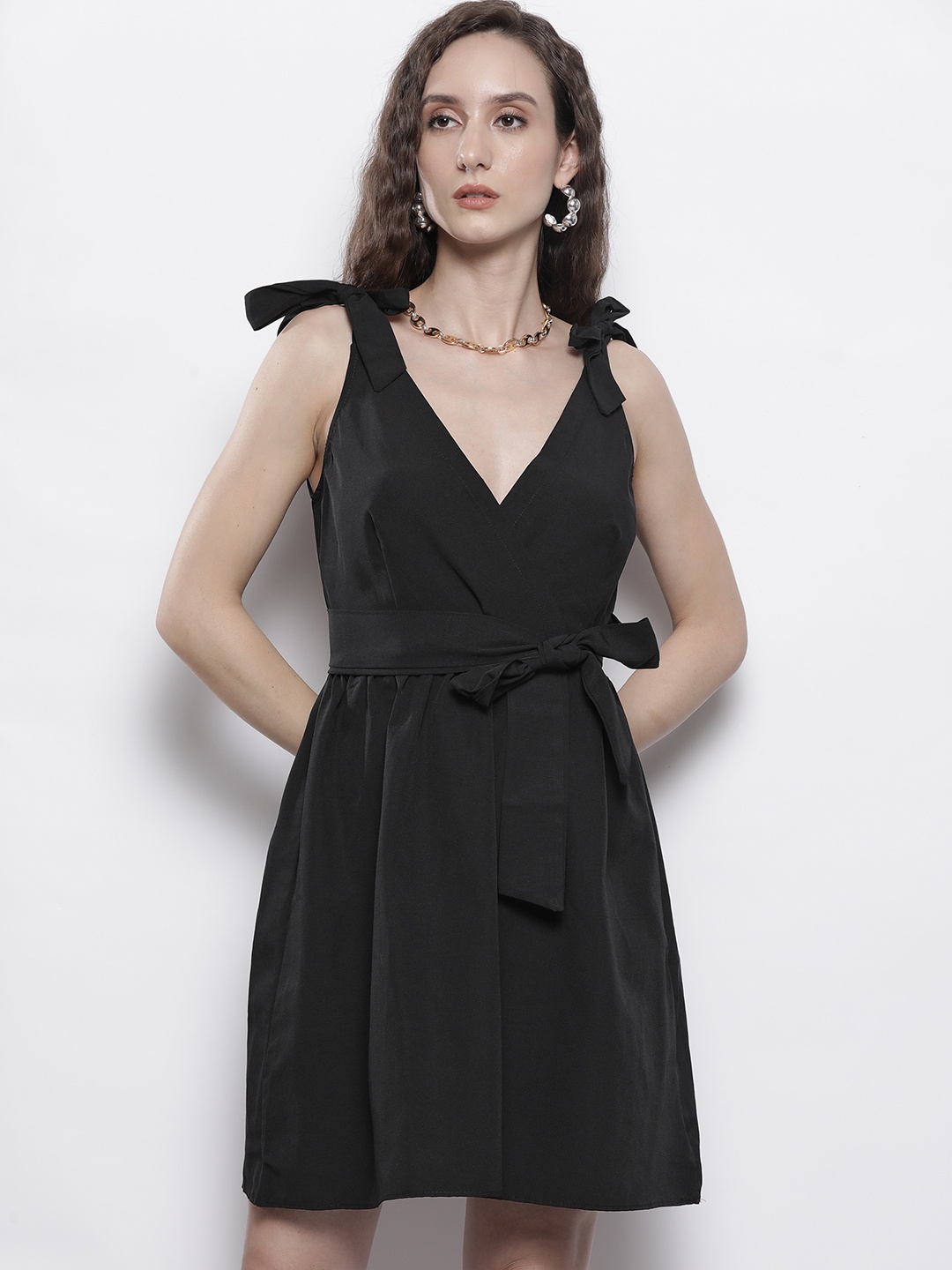 

Trendyol Women Black Solid A-Line Dress