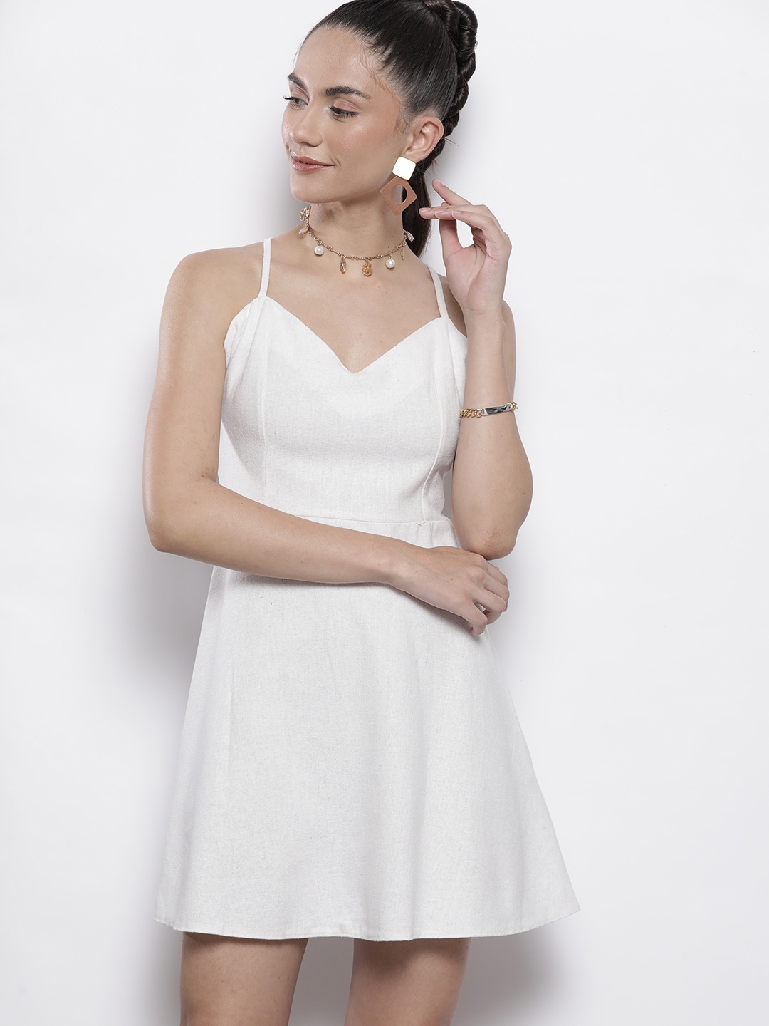 

Trendyol White A-Line Mini Dress