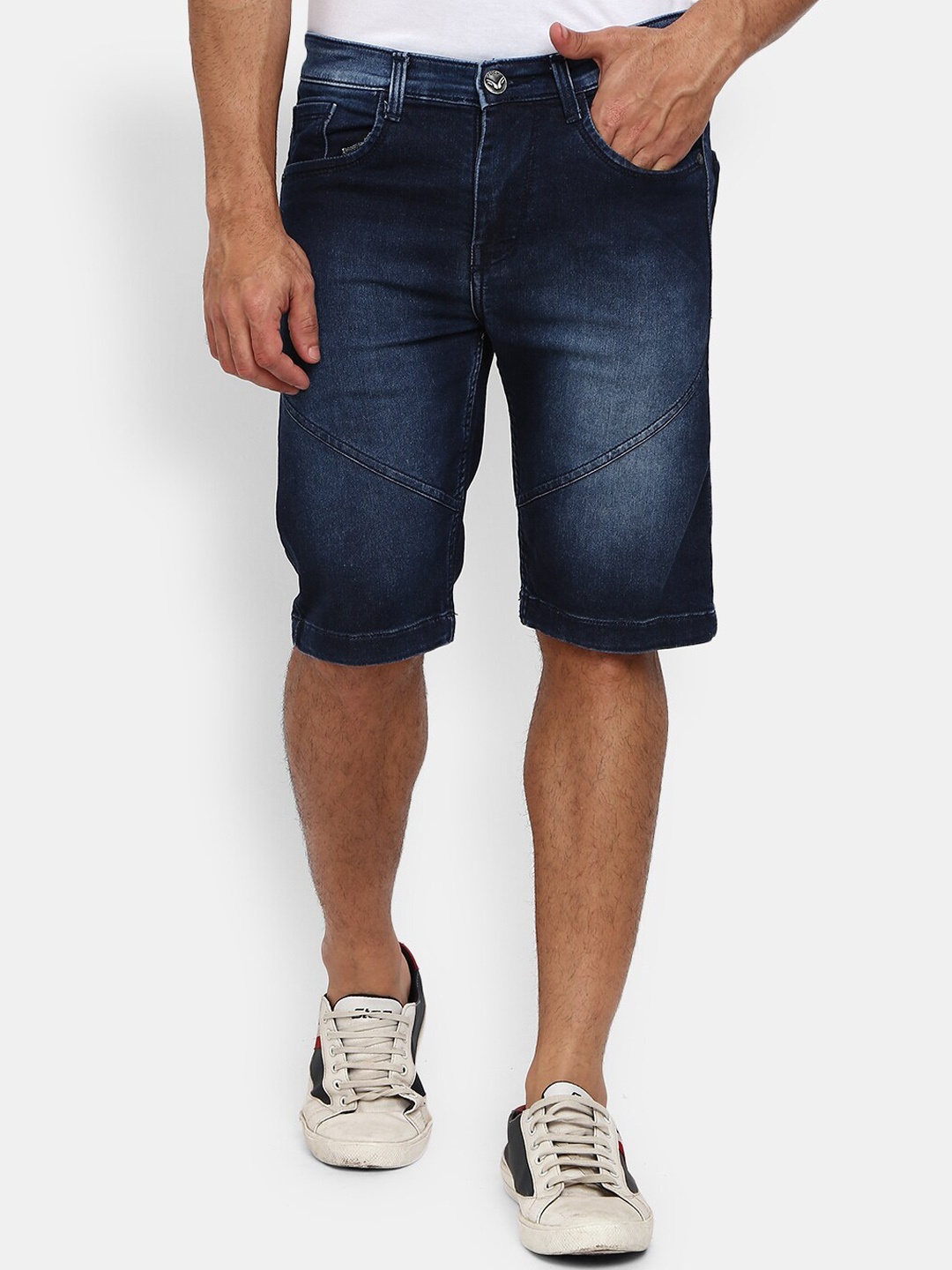 

V-Mart Men Blue Washed Denim Shorts