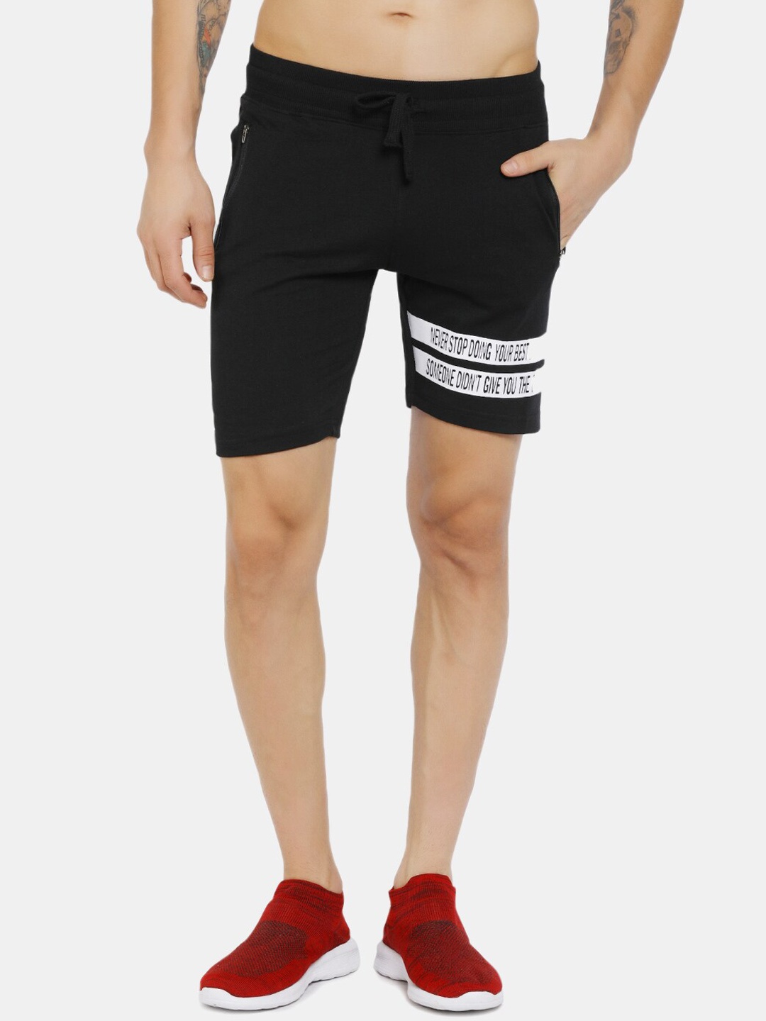 

V-Mart Men Black Striped Shorts