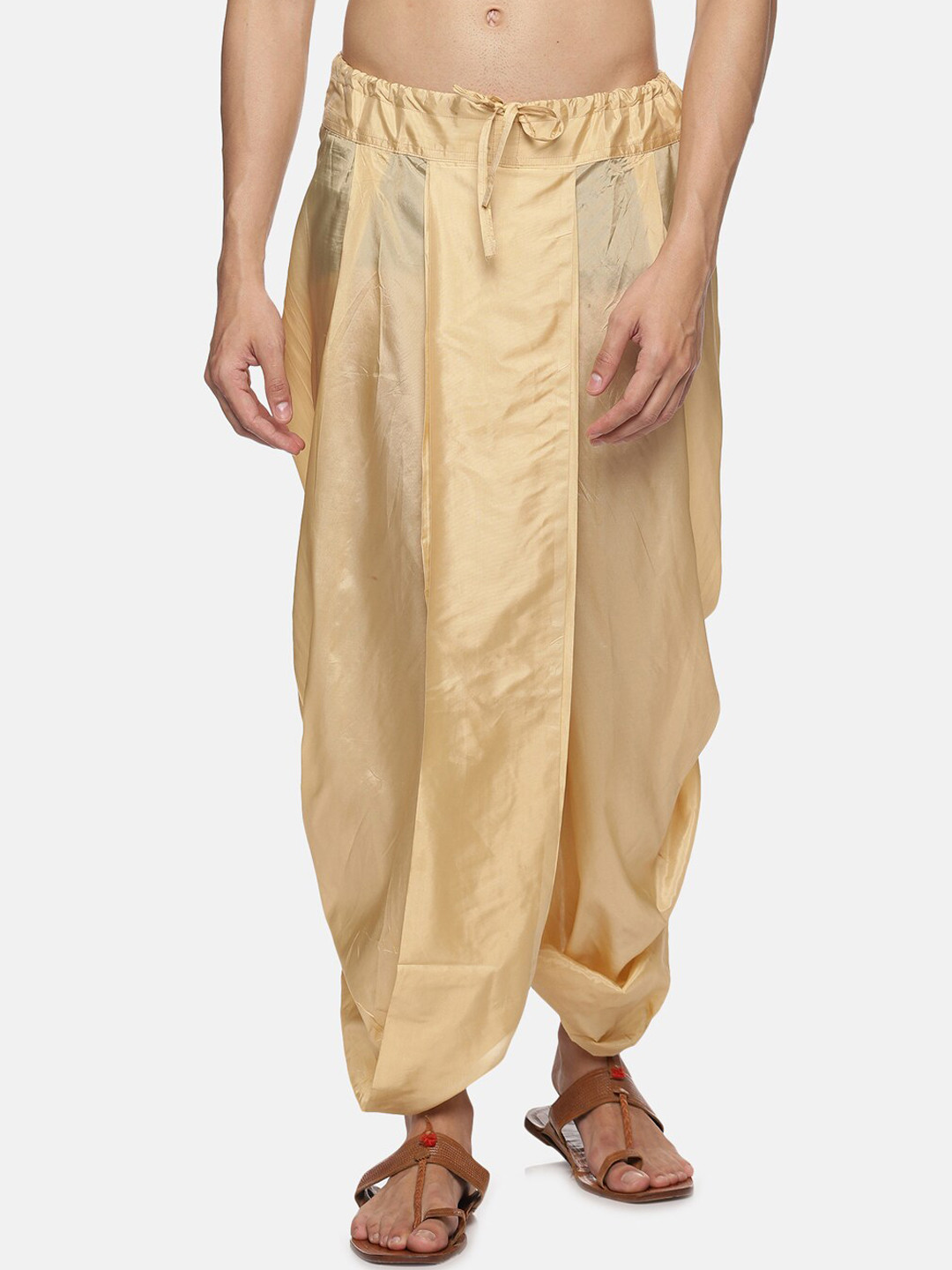 

Sethukrishna Men Golden Solid Dhoti Pants, Gold