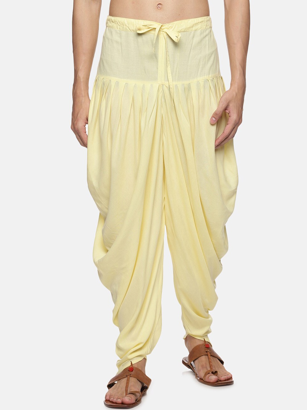 

Sethukrishna Men Yellow Solid Dhoti Pant