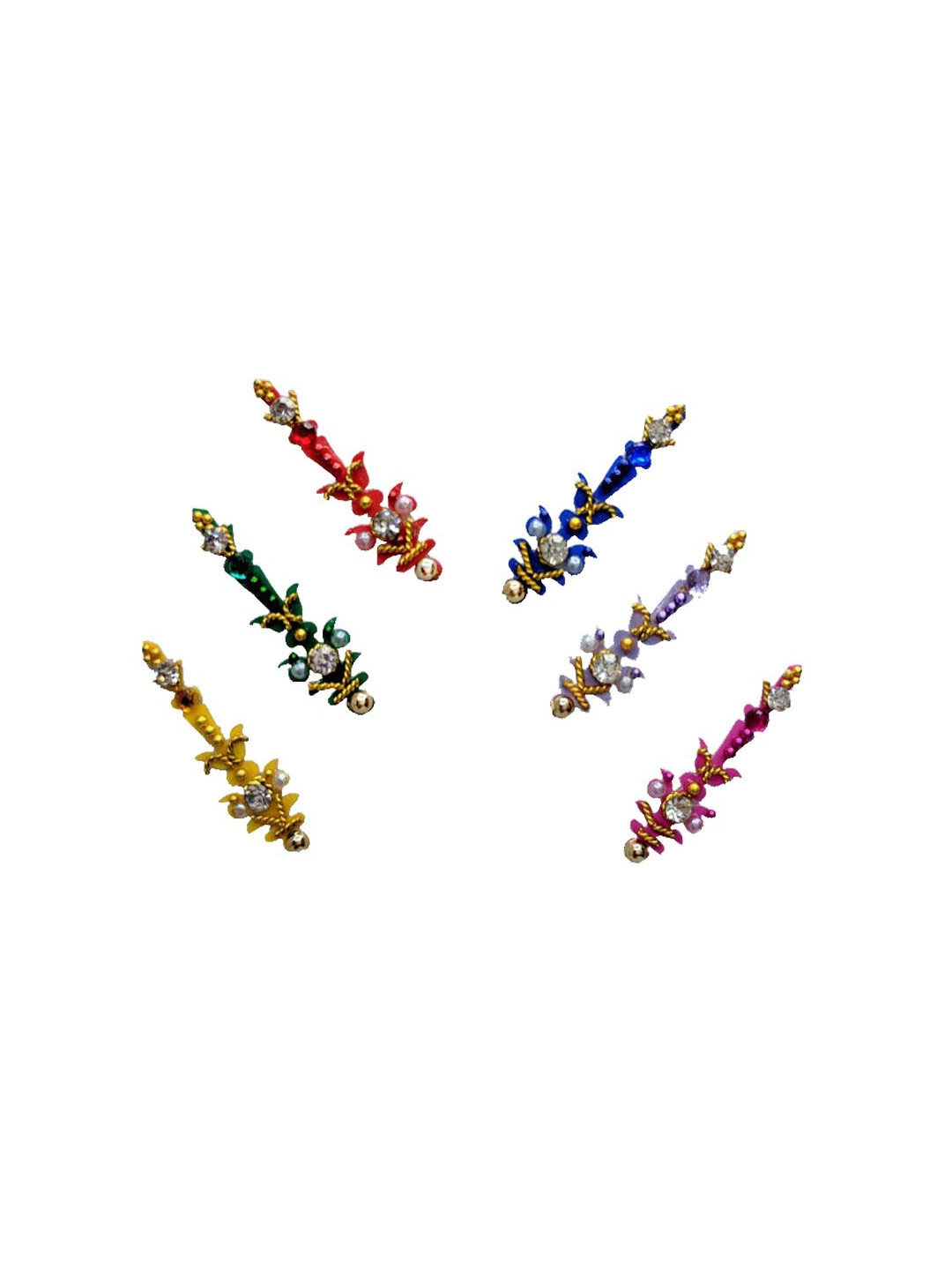 

Comet Busters 6 Pcs Multicoloured Stone Studded Bindi, Multi
