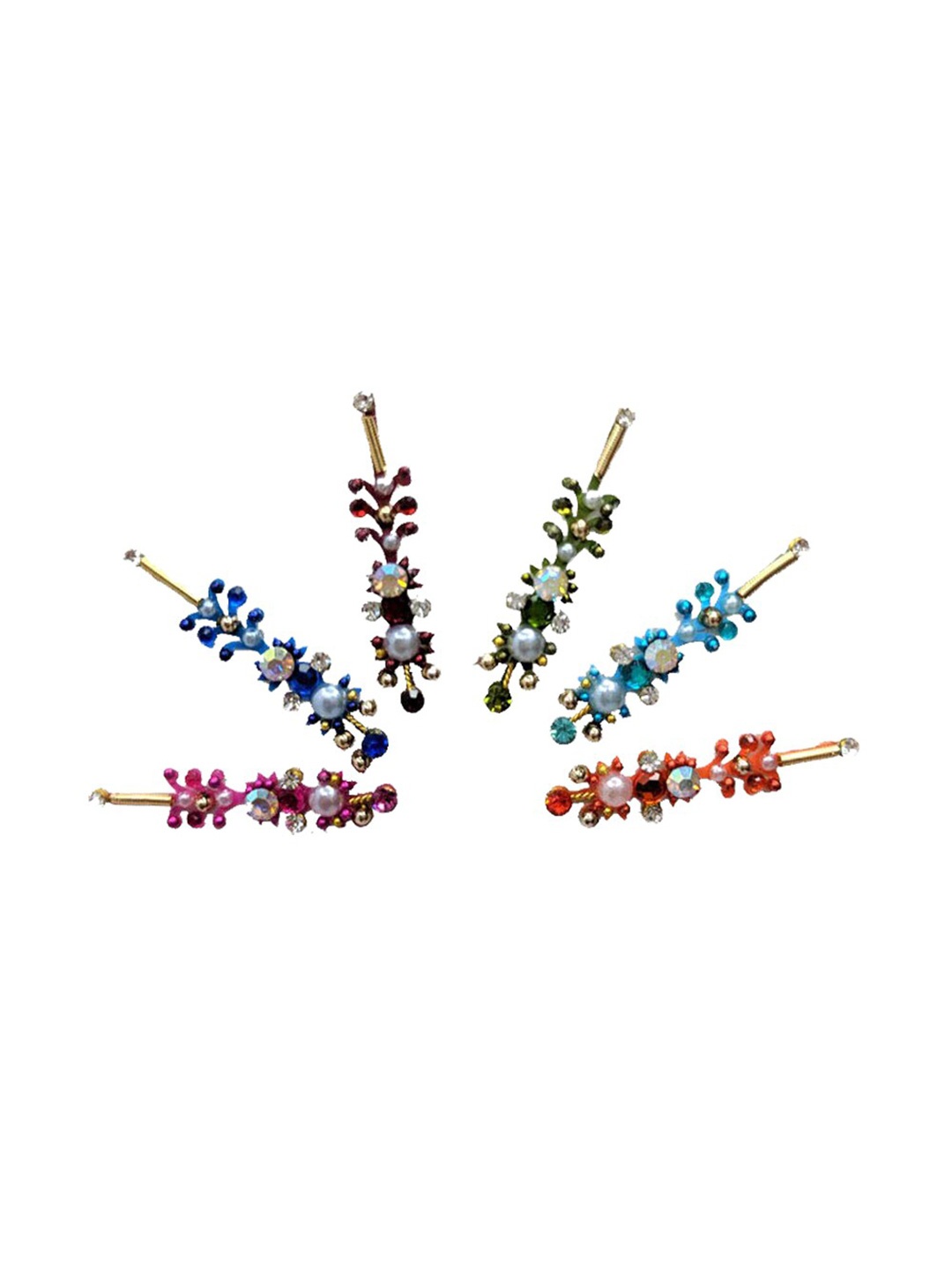 

Comet Busters 6 Pcs Multicoloured Stone Studded Bindi, Multi