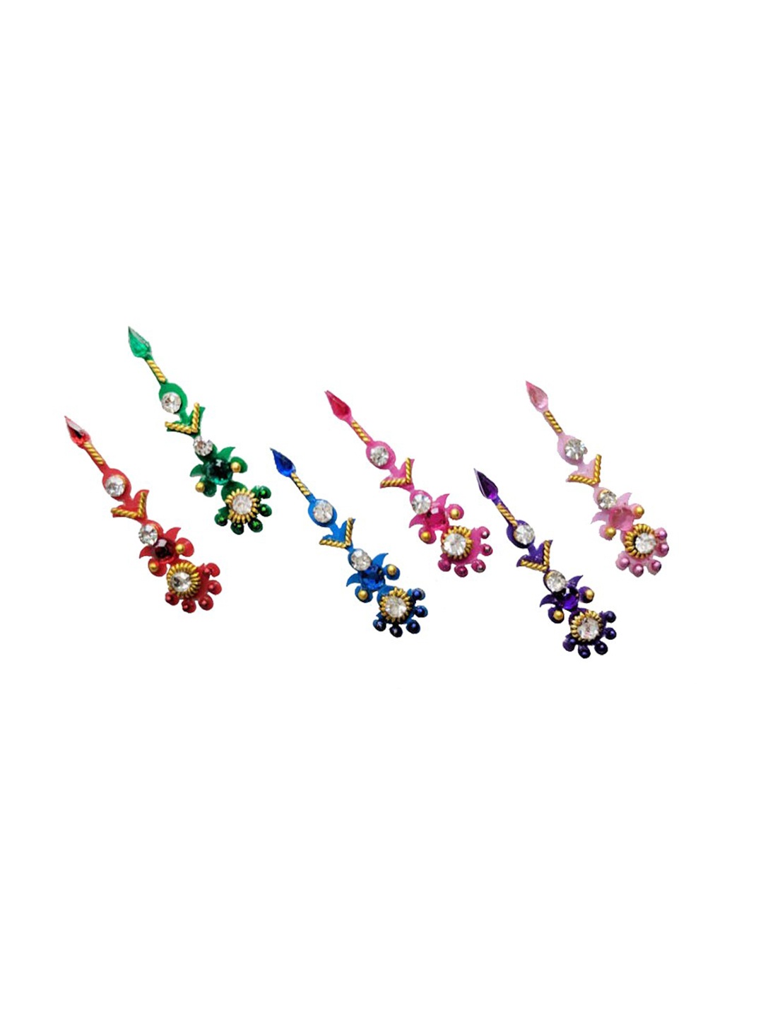

Comet Busters 6 Pcs Multicoloured Stone Studded Bindi, Multi