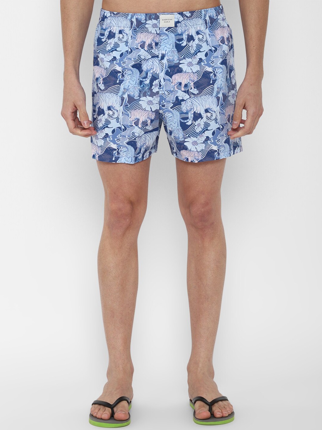 

AMERICAN EAGLE OUTFITTERS Men Blue & Pink Printed Boxers