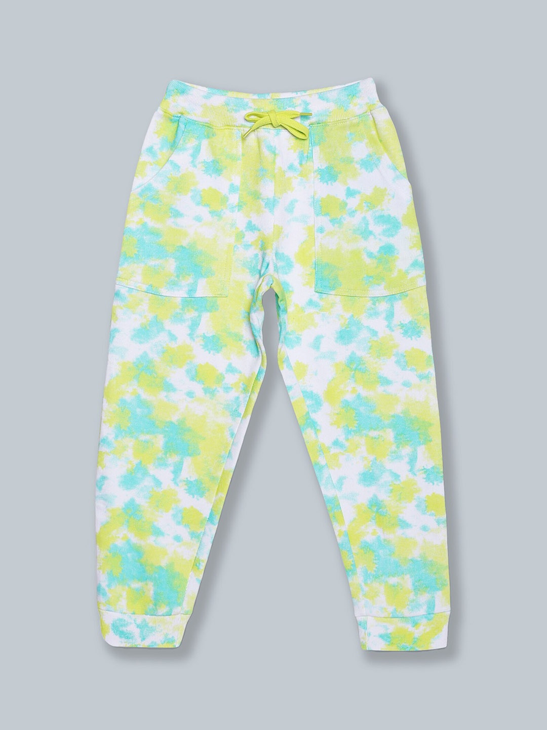 

KiddoPanti Kids Yellow & Green Printed Pure Cotton Joggers