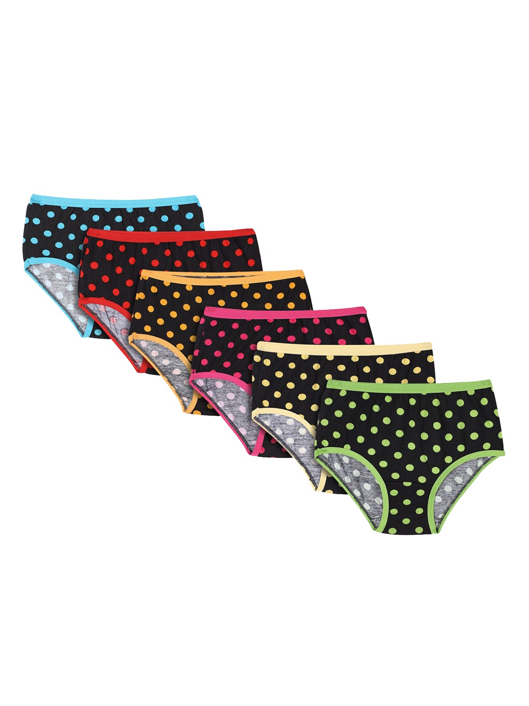 

Bodycare Kids Girls Pack Of 6 Assorted Printed Cotton Hipster Briefs