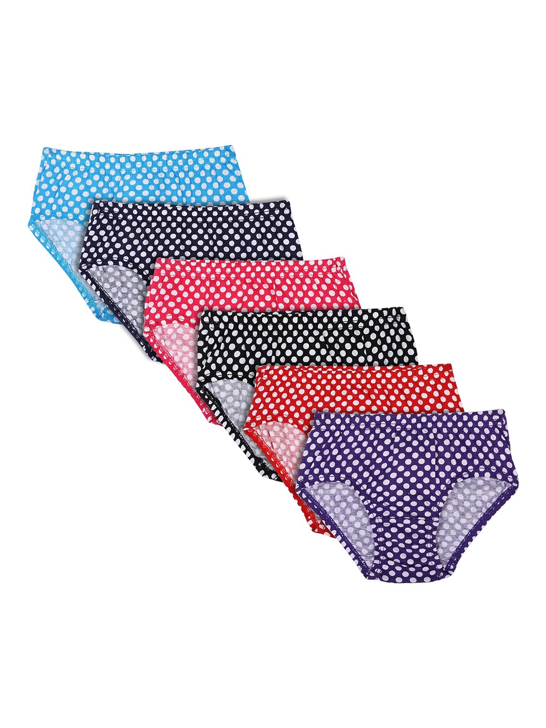 

Bodycare Kids Girls Pack Of 6 Assorted Cotton Hipster Briefs-KIA3029-PK006_P6