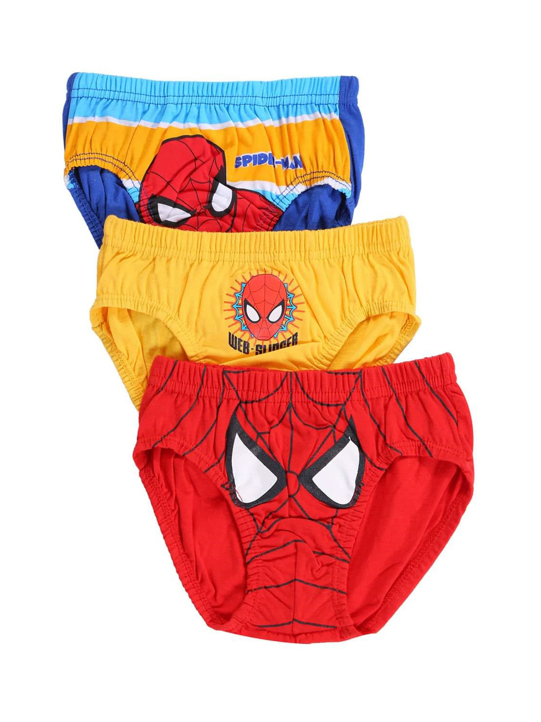 

Bodycare Kids Boys Spiderman Pack Of 3 Assorted Basic Cotton Briefs, Red