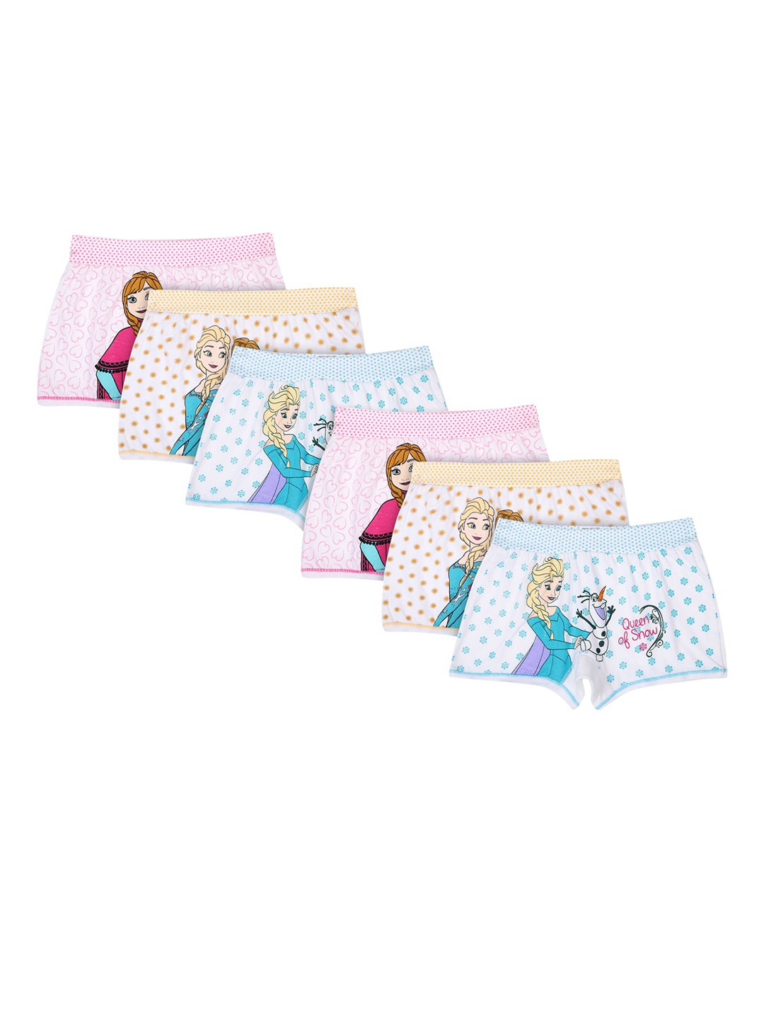 

Bodycare Unisex Kids Pack Of 6 Assorted Frozen Print Cotton Hipster Briefs