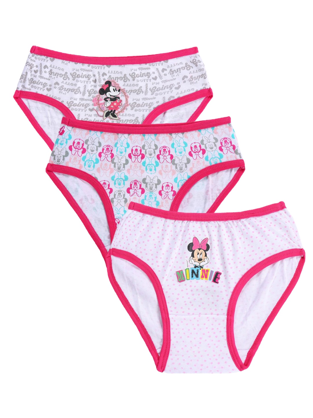 

Bodycare Kids Kids Girls Pack Of 3 Minnie Mouse Printed Cotton Hipster Briefs, White