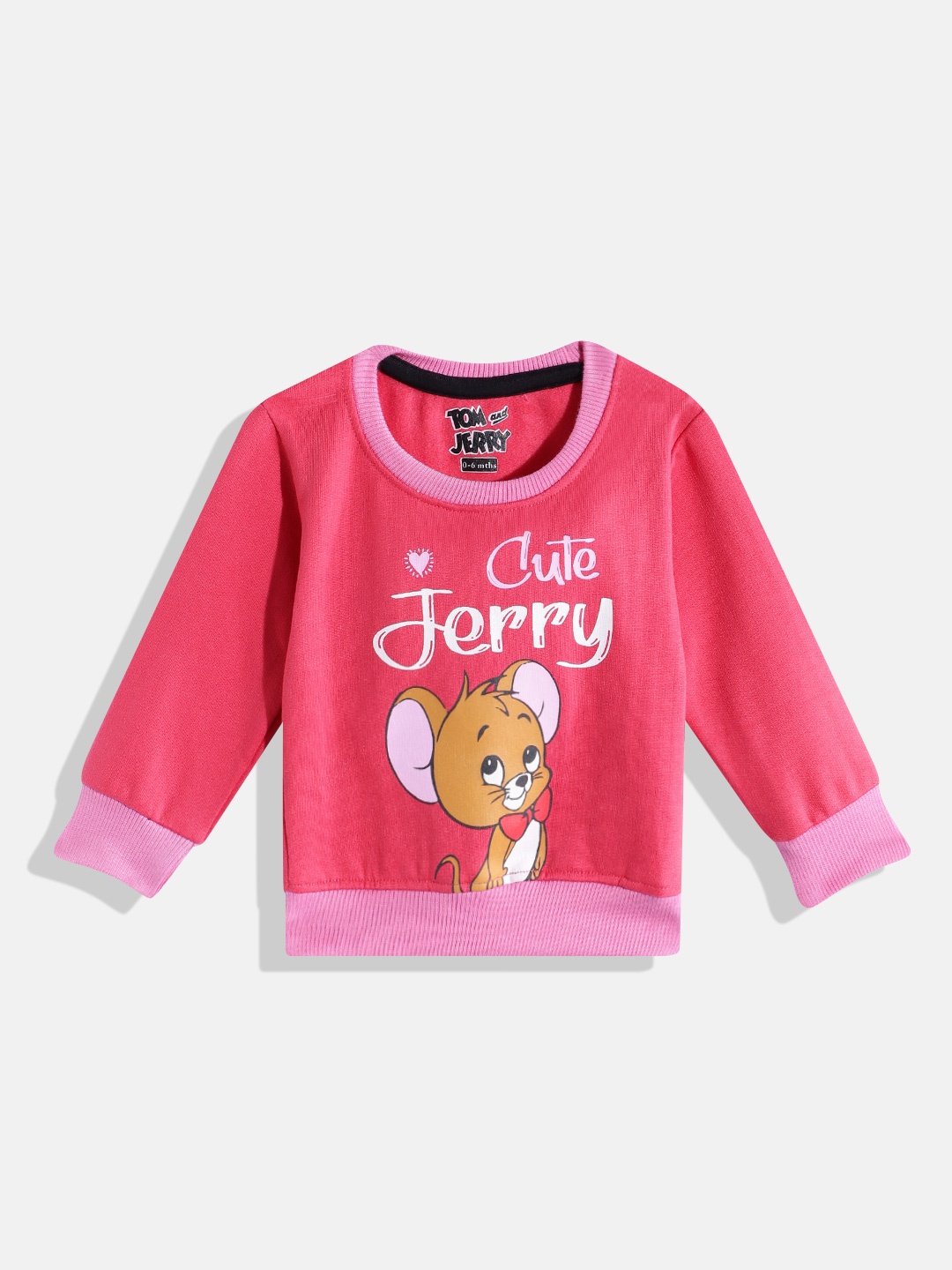 

Eteenz Girls Jerry Graphic Printed Cotton Sweatshirt, Pink
