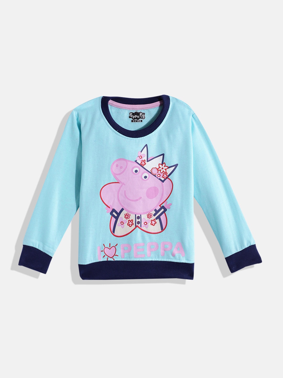

Eteenz Girls Pure Cotton Peppa Printed Sweatshirt, Blue