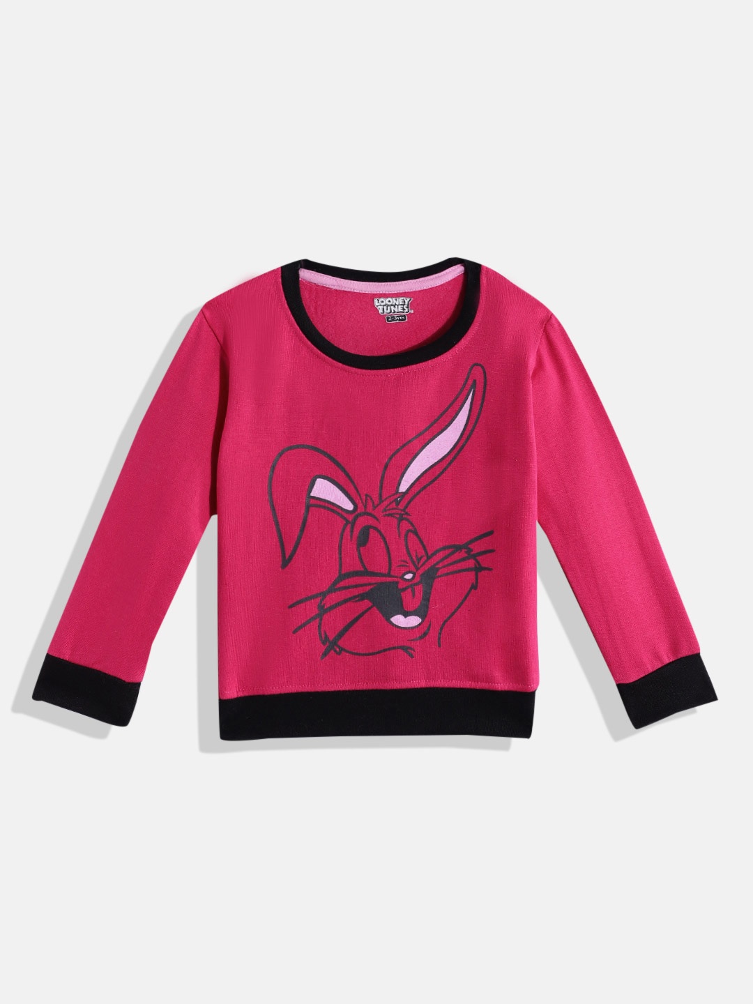 

Eteenz Girls Pure Cotton Looney Tunes Printed Sweatshirt, Fuchsia
