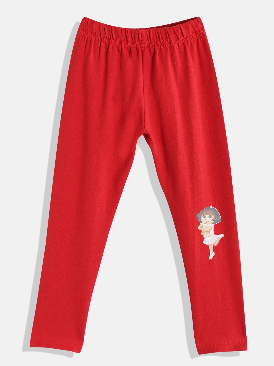 

Eteenz Girls Dora Print Detail Premium Cotton Ankle Length Leggings, Red