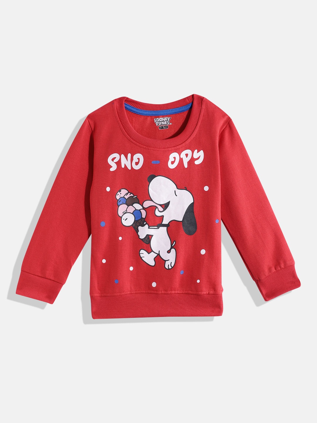 

Eteenz Girls Pure Cotton Peanuts Printed Sweatshirt, Red