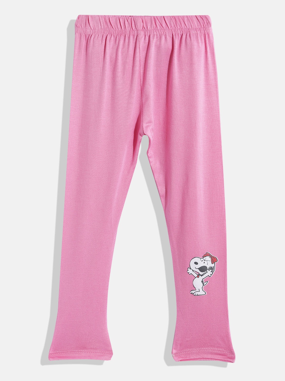

Eteenz Girls Snoopy Print Detail Premium Cotton Ankle Length Leggings, Pink