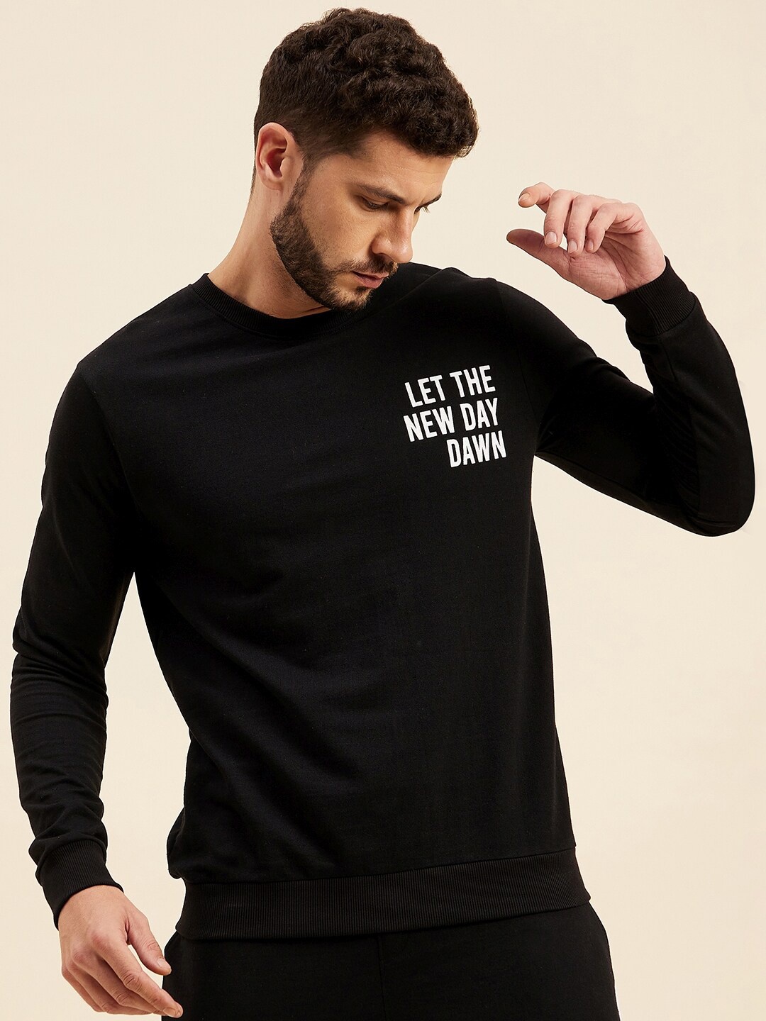 

MASCLN SASSAFRAS Men Black Printed Sweatshirt