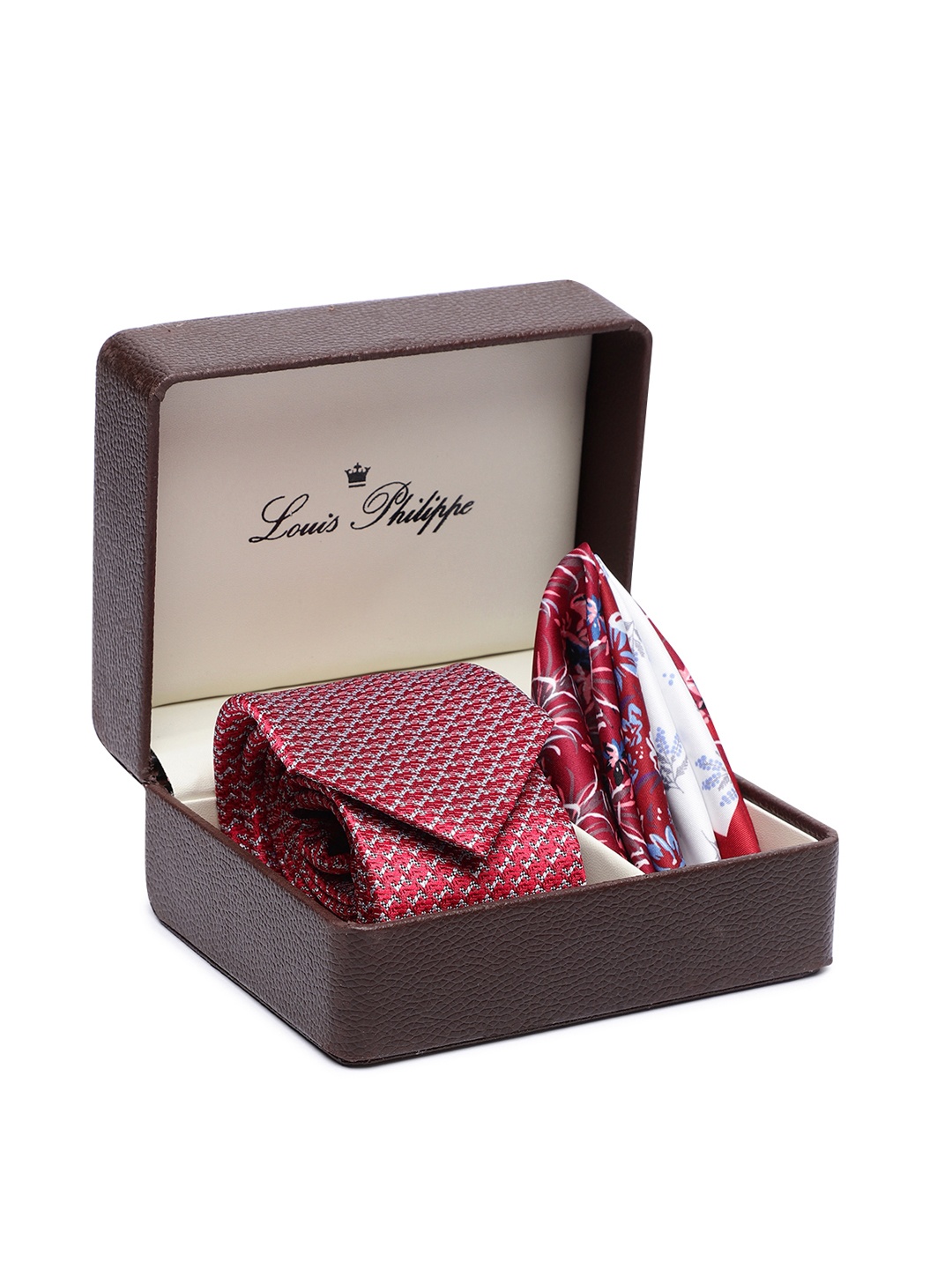 

Louis Philippe Men Red Woven Design Accessory Gift Set