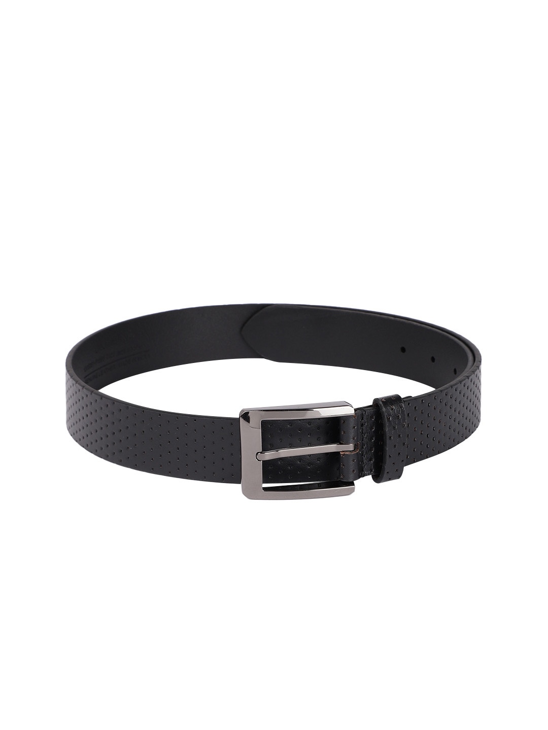 

Louis Philippe Men Black Textured Leather Belt