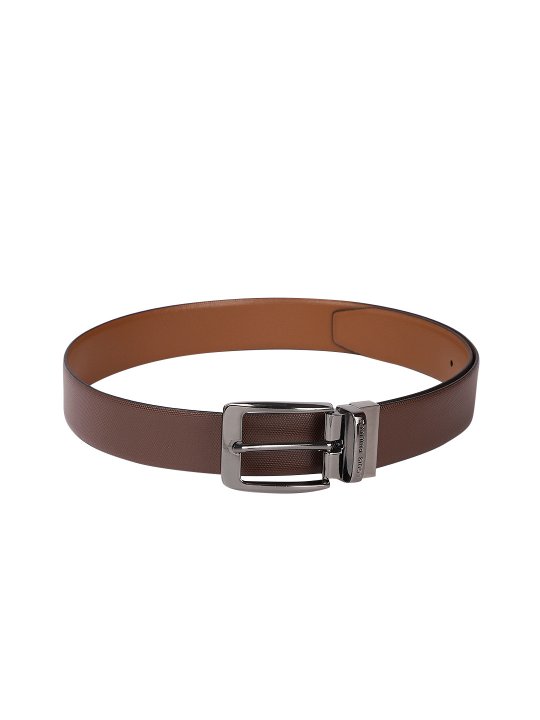 

Louis Philippe Men Brown Textured Reversible Leather Belt