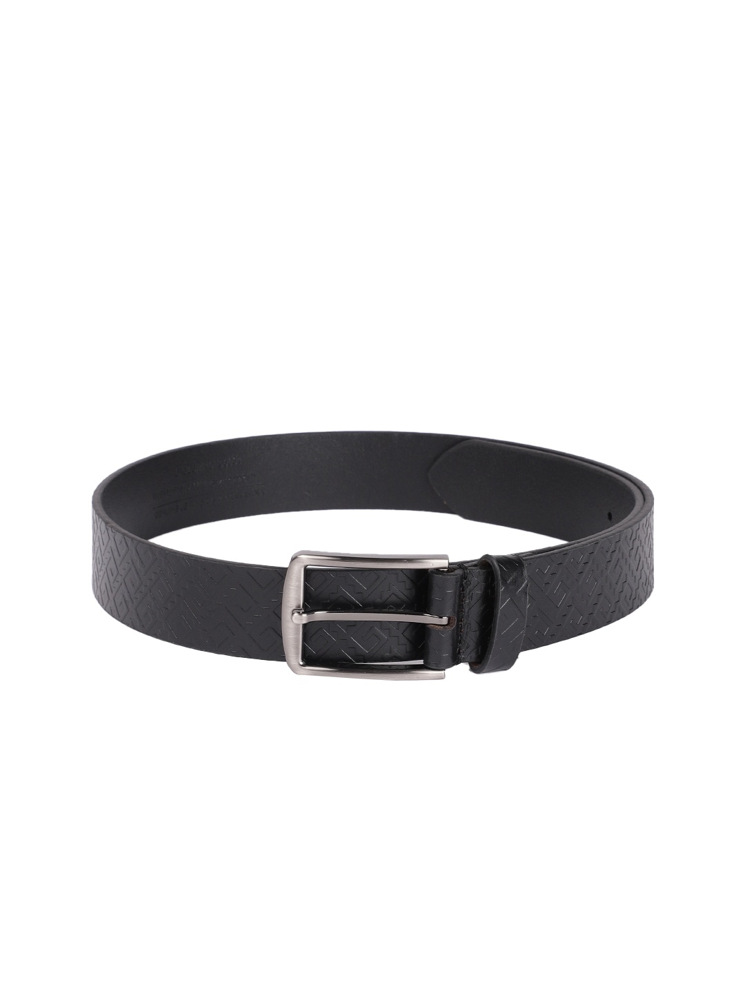 

Louis Philippe Men Black Textured Leather Belt