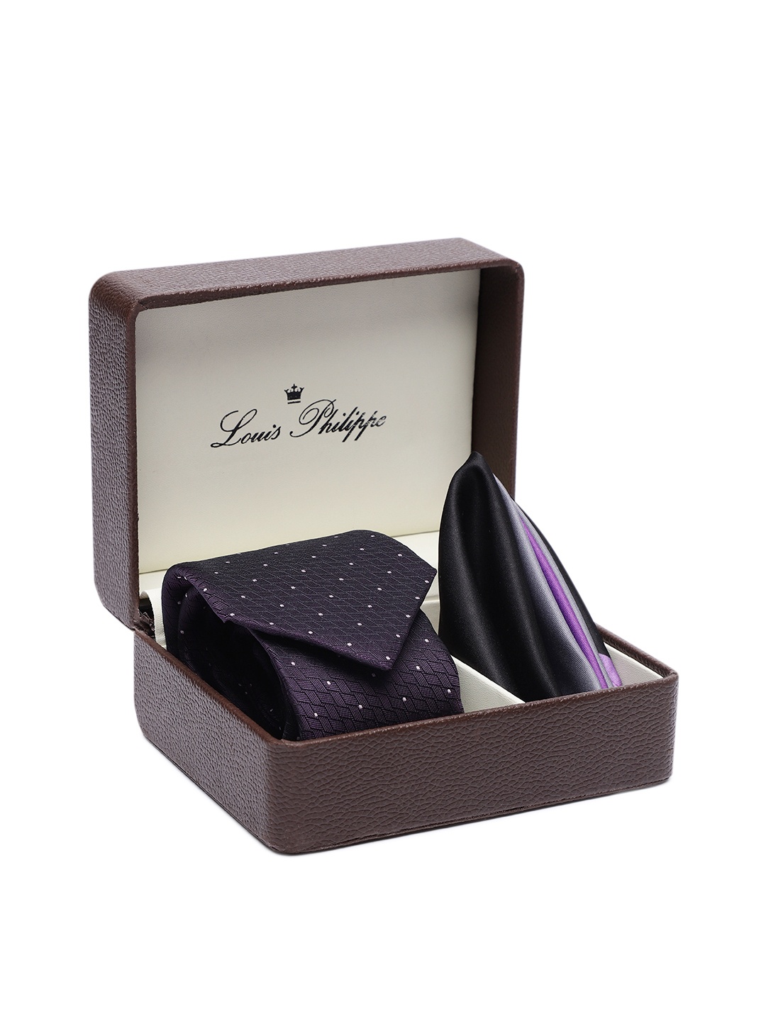 

Louis Philippe Men Purple Woven Design Accessory Gift Set