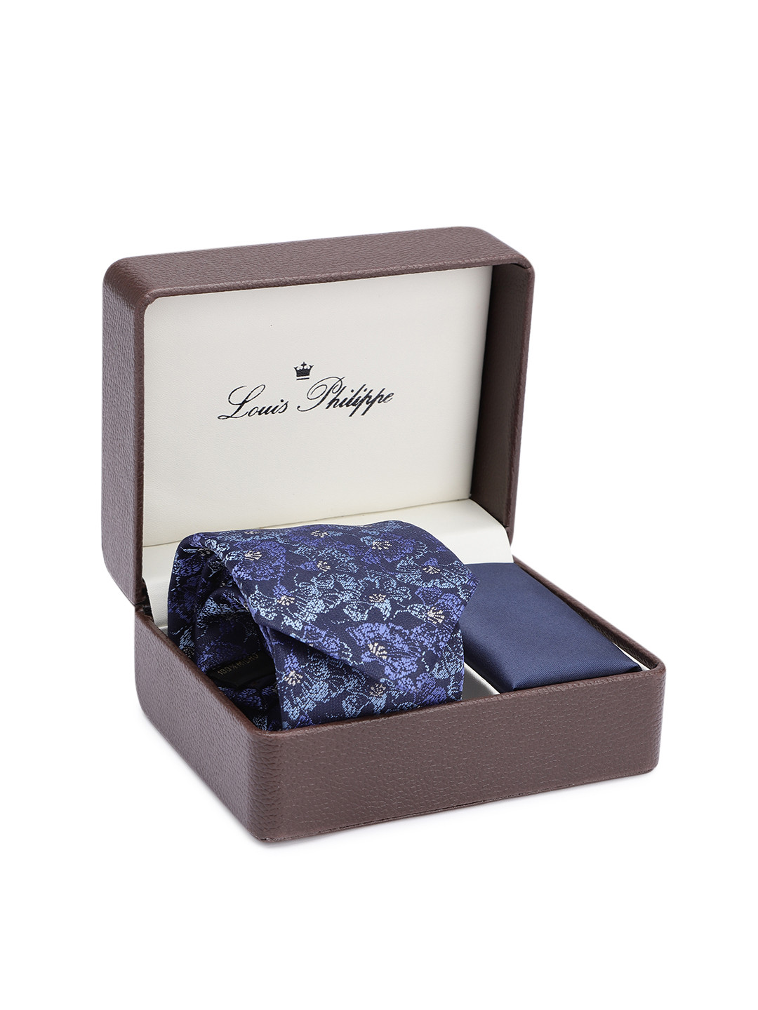 

Louis Philippe Men Navy Blue Printed Accessory Gift Set