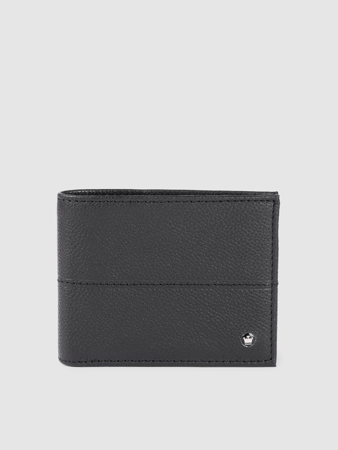 

Louis Philippe Men Black Leather Two Fold Wallet