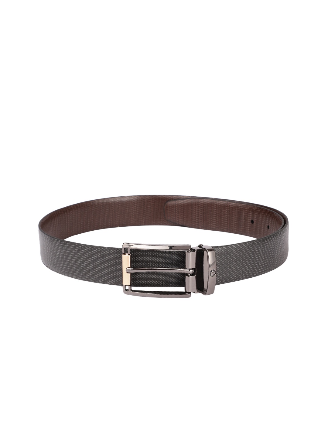 

Louis Philippe Men Black & Brown Textured Reversible Leather Belt