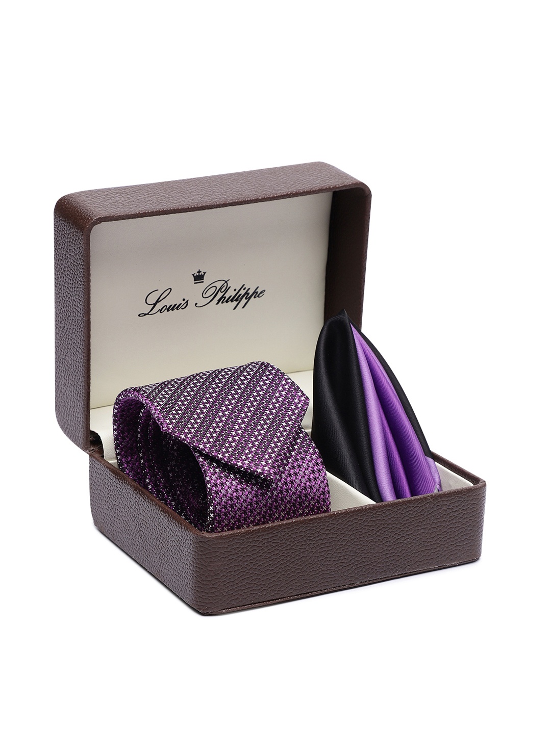 

Louis Philippe Men Purple & White Printed Accessory Gift Set