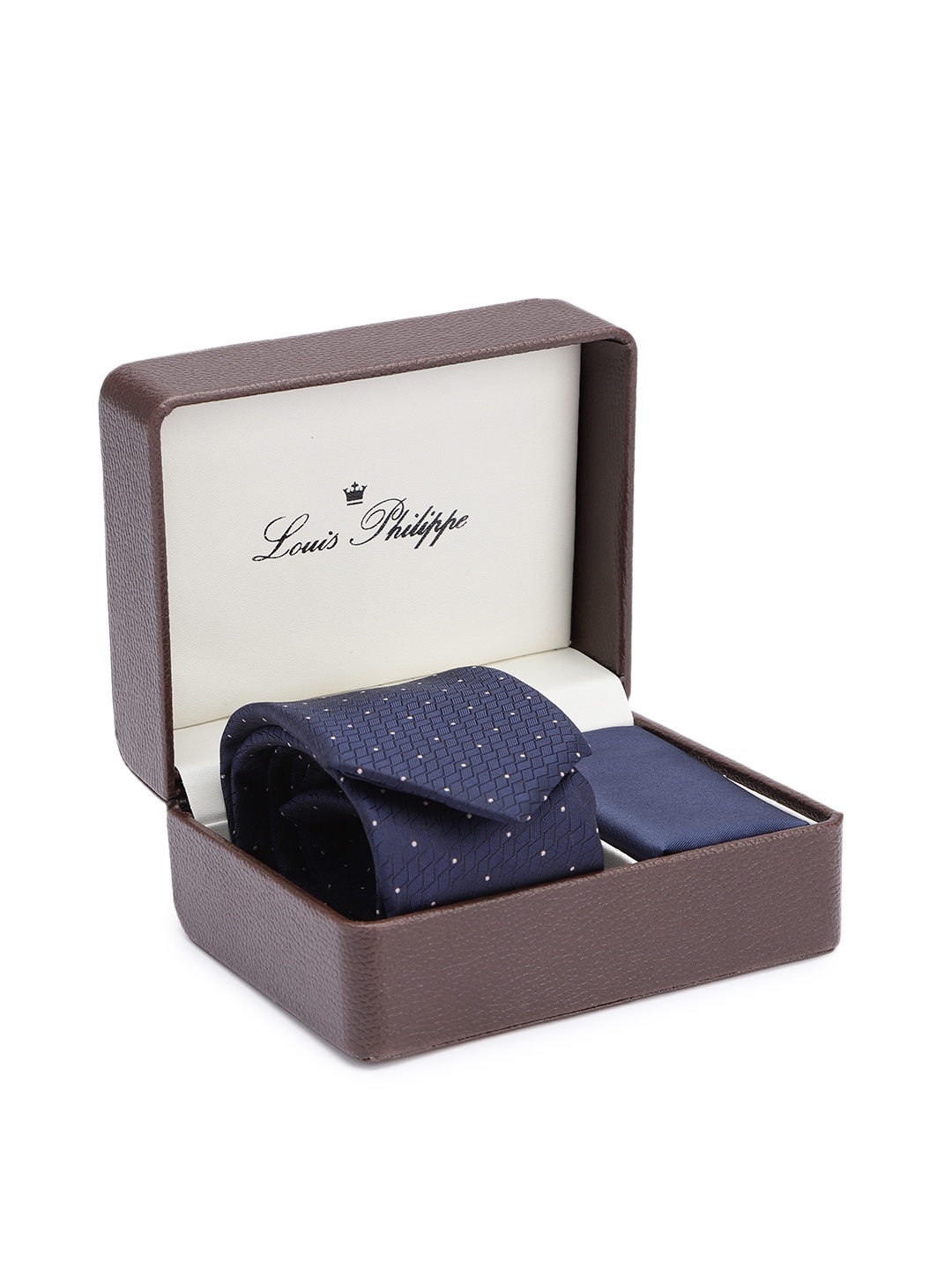 

Louis Philippe Men Navy Blue Printed Accessory Gift Set