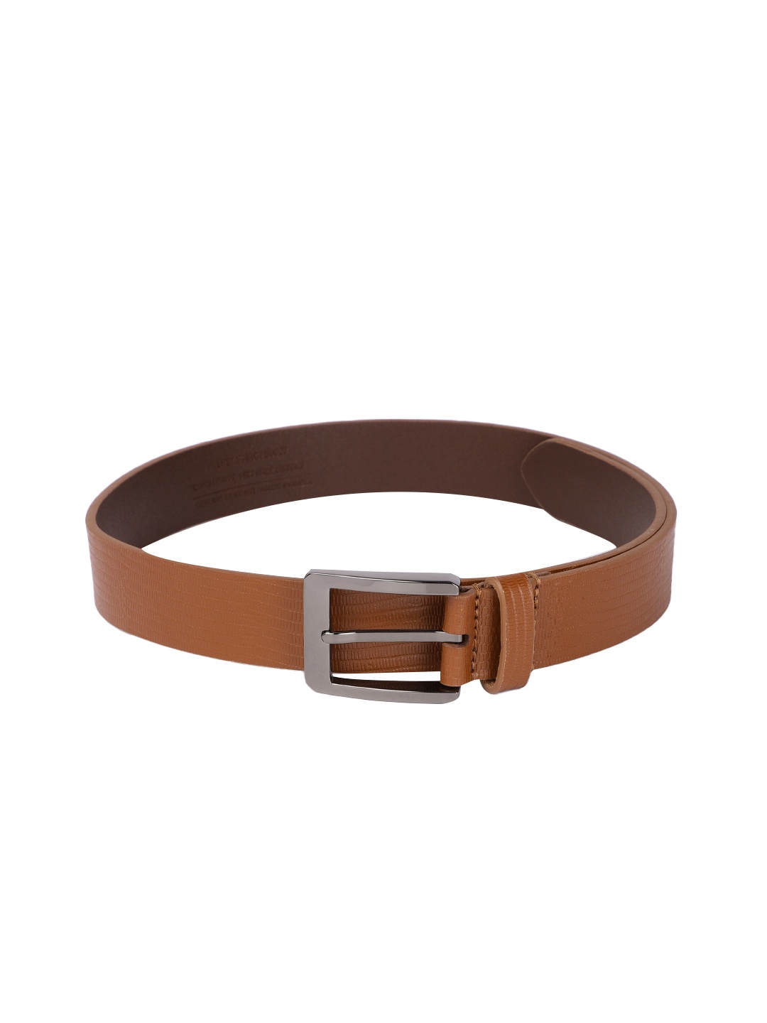 

Louis Philippe Men Tan Brown Textured Leather Belt