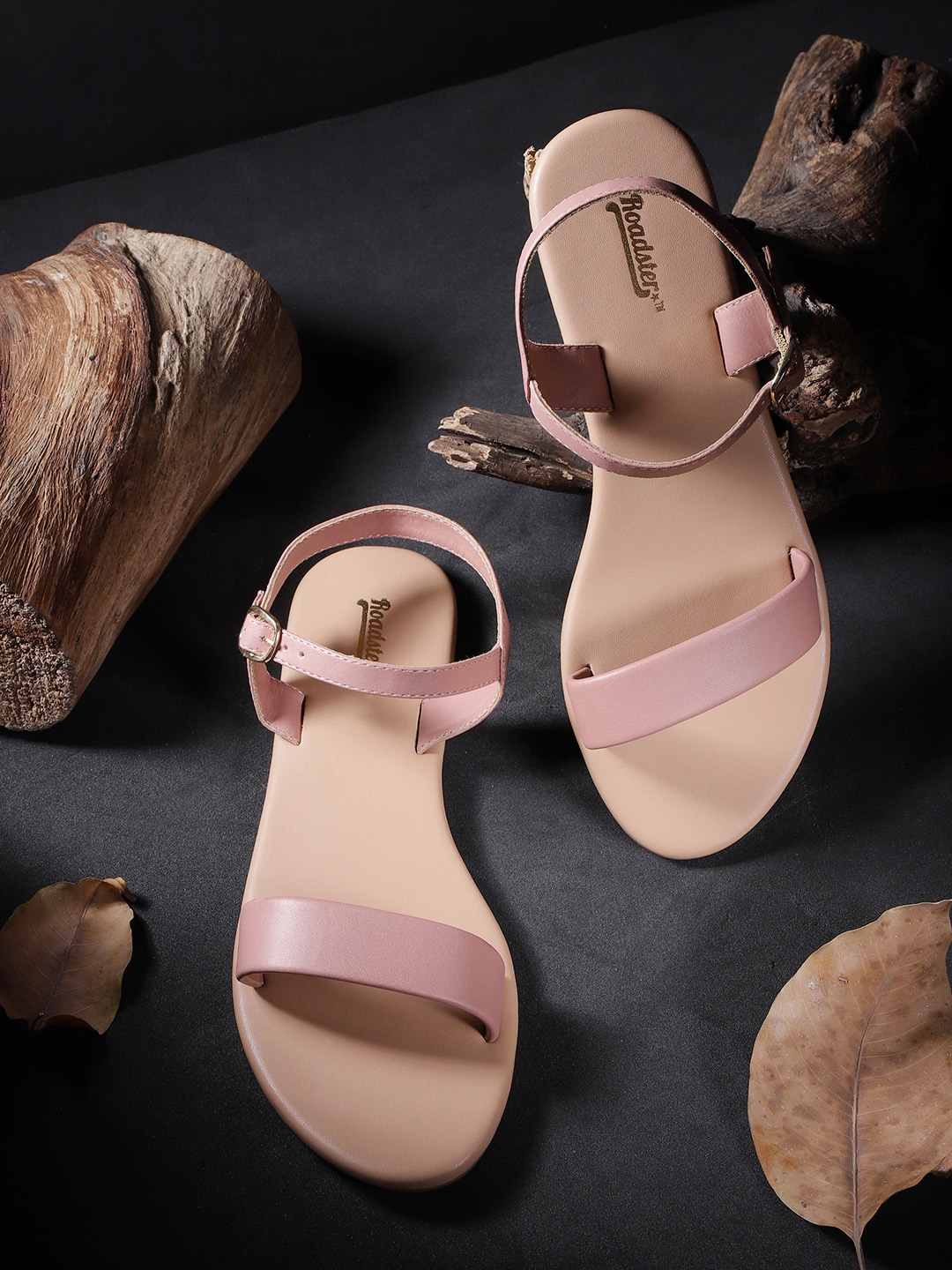 

Roadster Women Peach-Coloured Solid Open Toe Flats