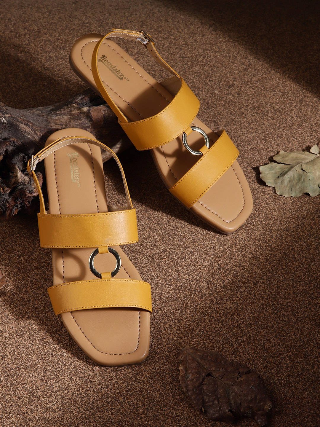 

Roadster Women Open Toe Flats, Mustard