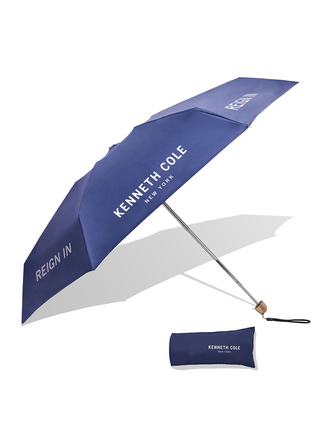 

Kenneth Cole Navy Blue Solid 3-Fold Umbrella