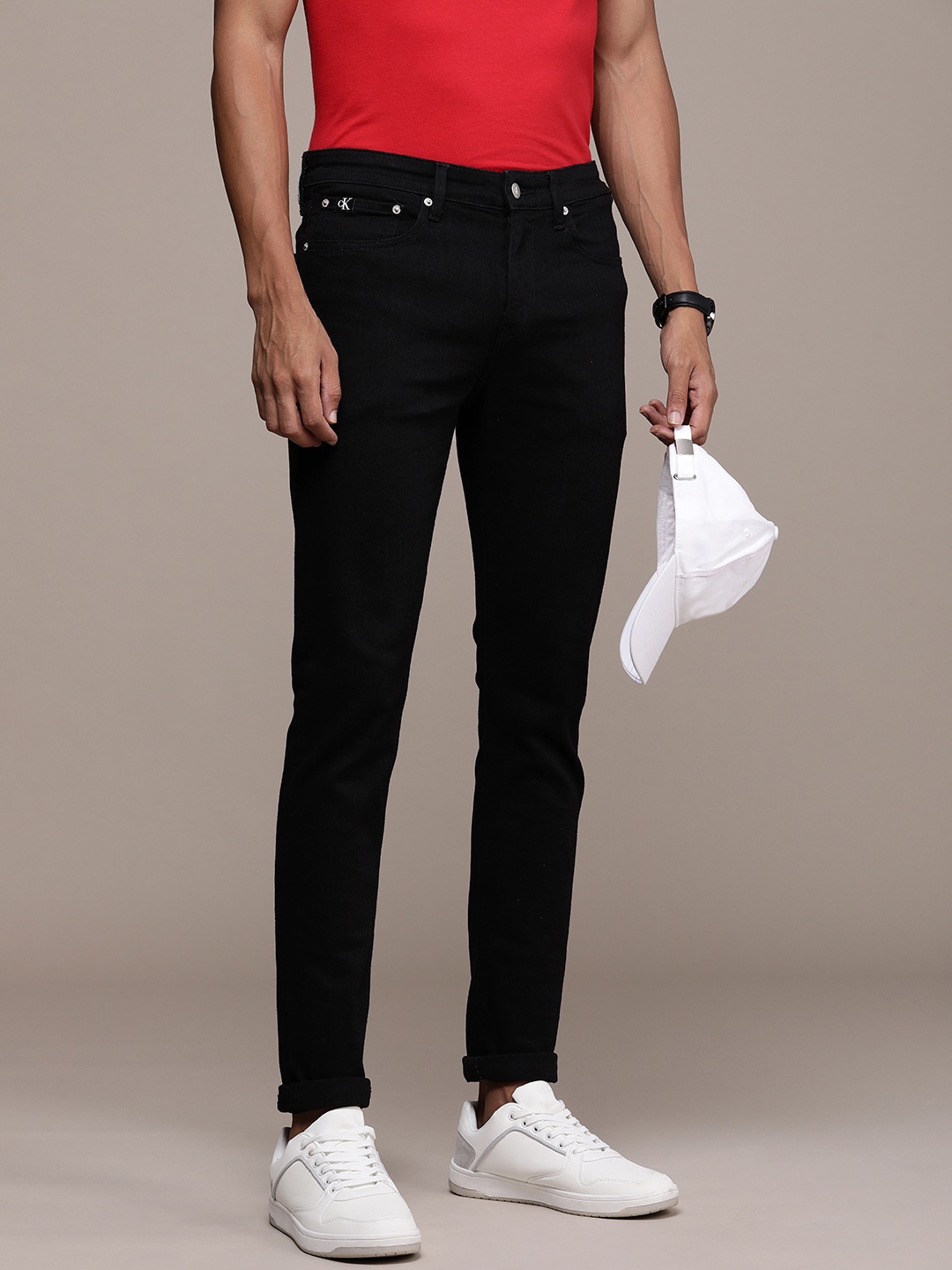 

Calvin Klein Jeans Men Skinny Fit Stretchable Jeans, Black