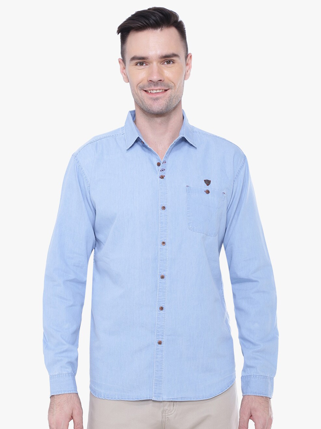 

Kuons Avenue Men Blue Smart Slim Fit Casual Shirt