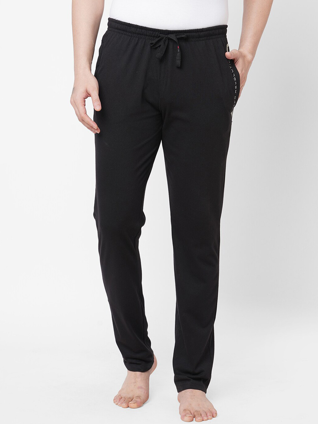 

Sweet Dreams Men Plus Size Black Solid Lounge Pants