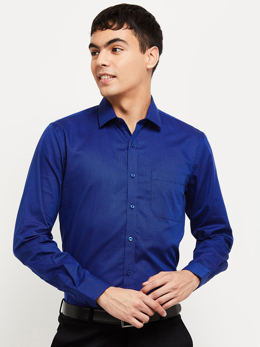 

max Men Blue Slim Fit Casual Shirt