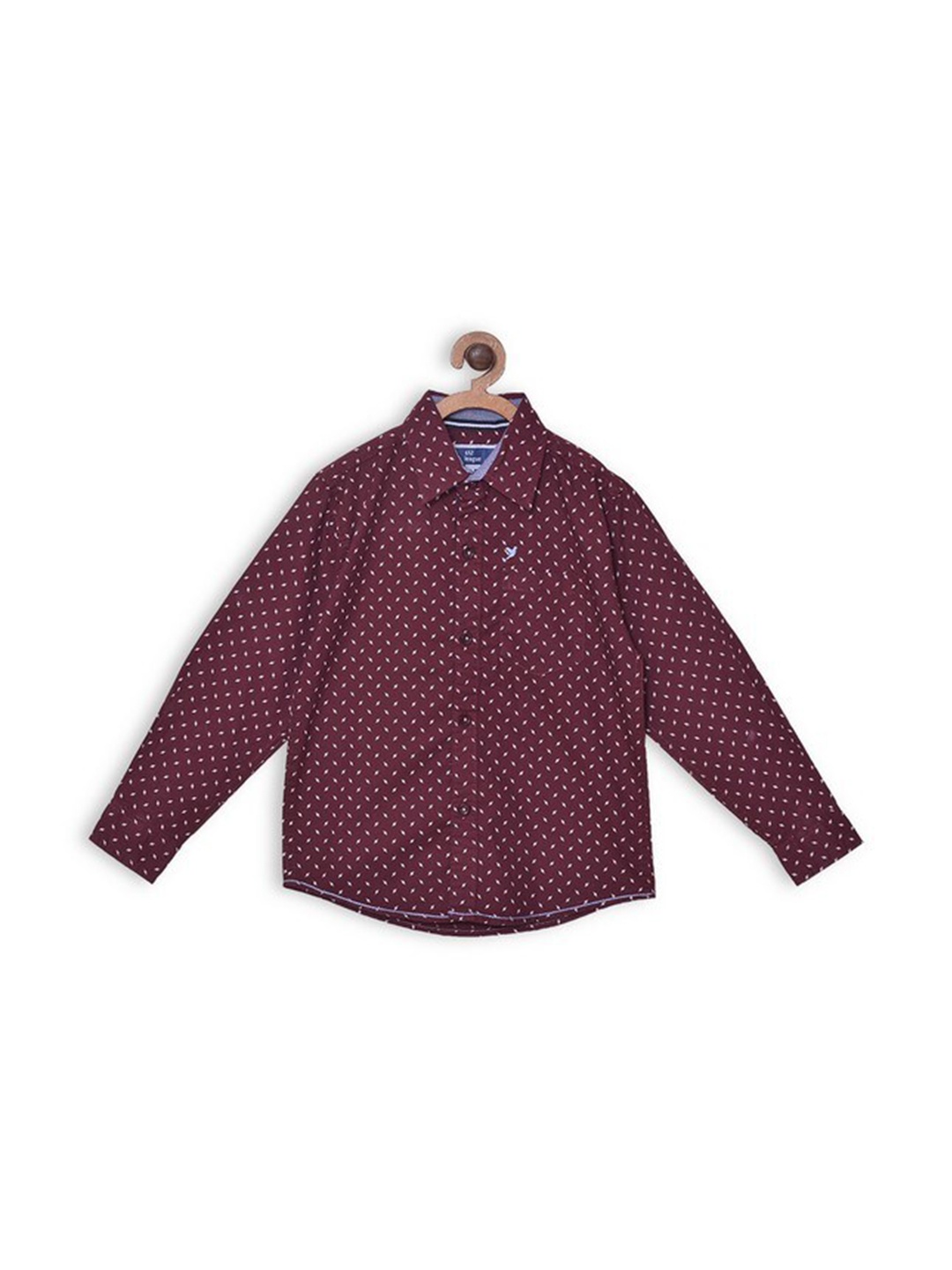 

612League Boys Red Classic Printed Casual Shirt