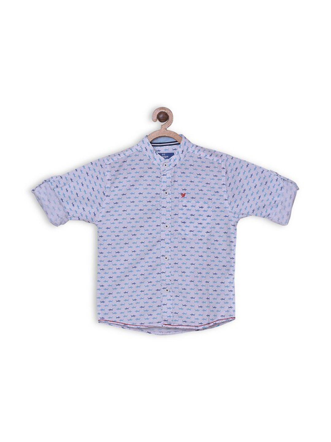 

612League Boys White Printed Cotton Classic Casual Shirt