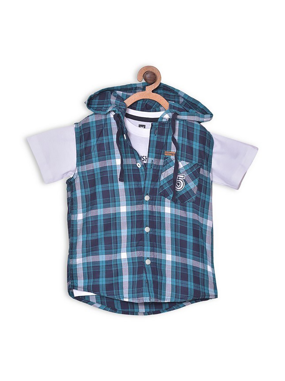 

612League Boys Blue Checked Casual Shirt