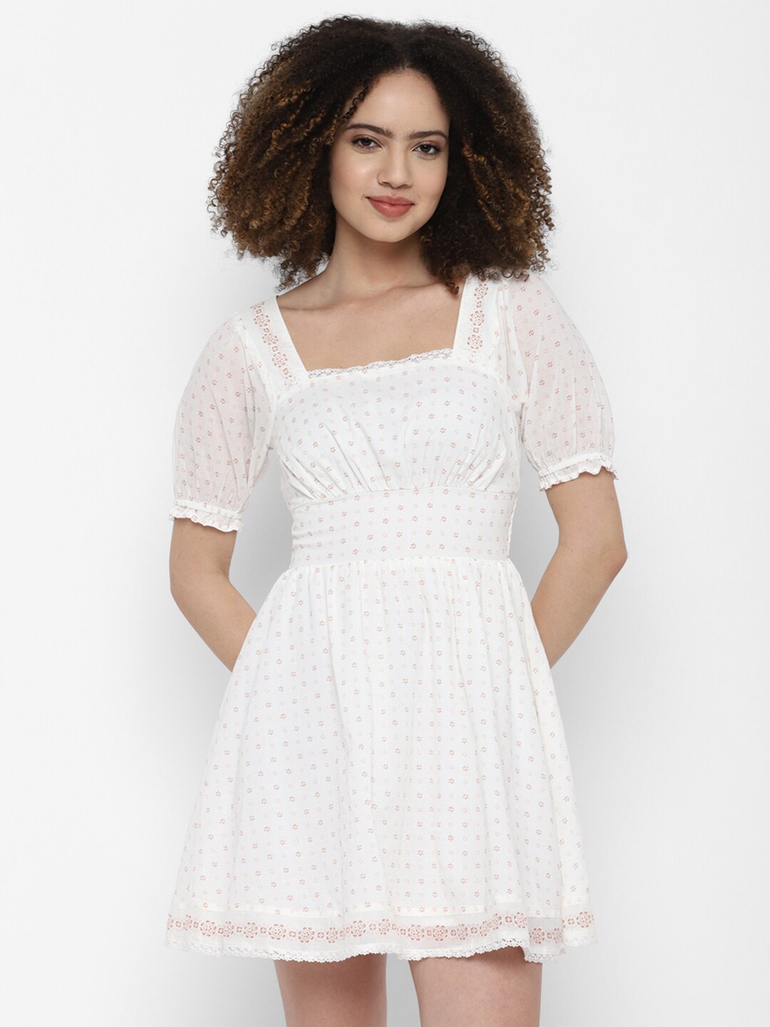 

AMERICAN EAGLE OUTFITTERS Women White Pure Cotton Mini Dress