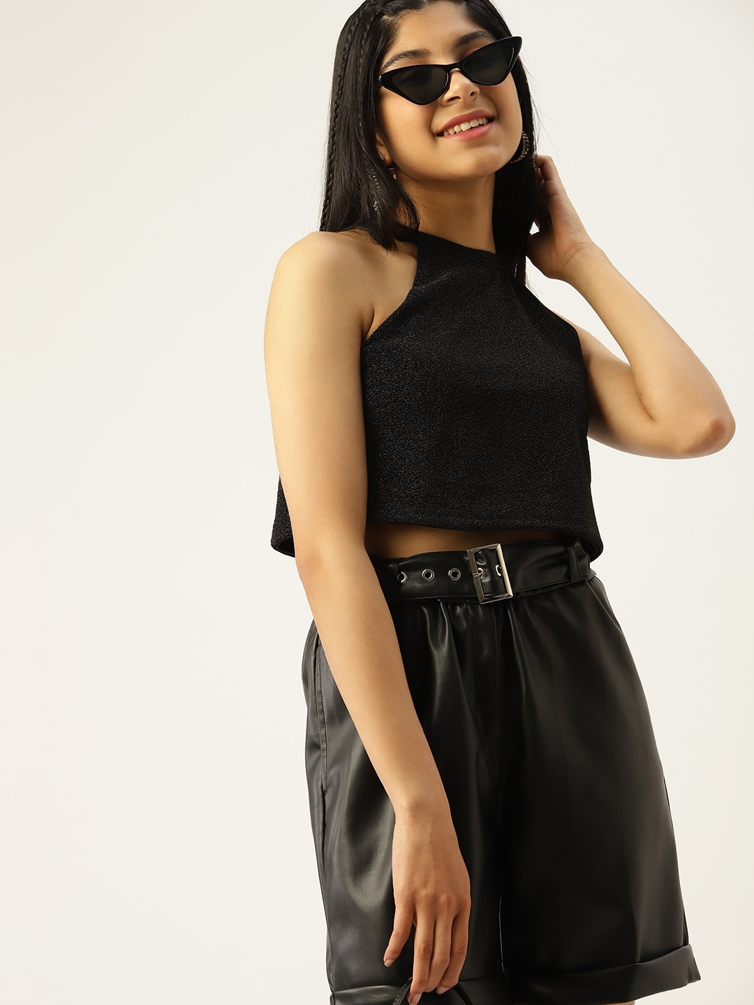 

DressBerry Girls Black Halter Neck Crop Top