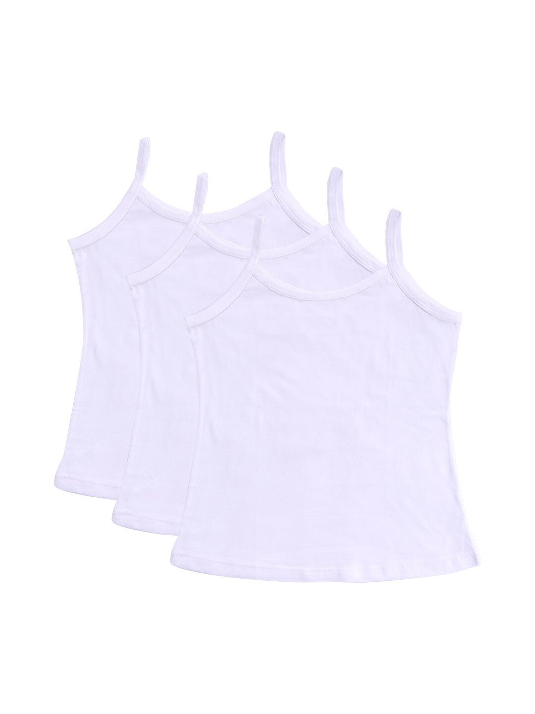 

Bodycare Kids Girls Pack Of 3 White Solid Cotton Basic Innerwear Vests