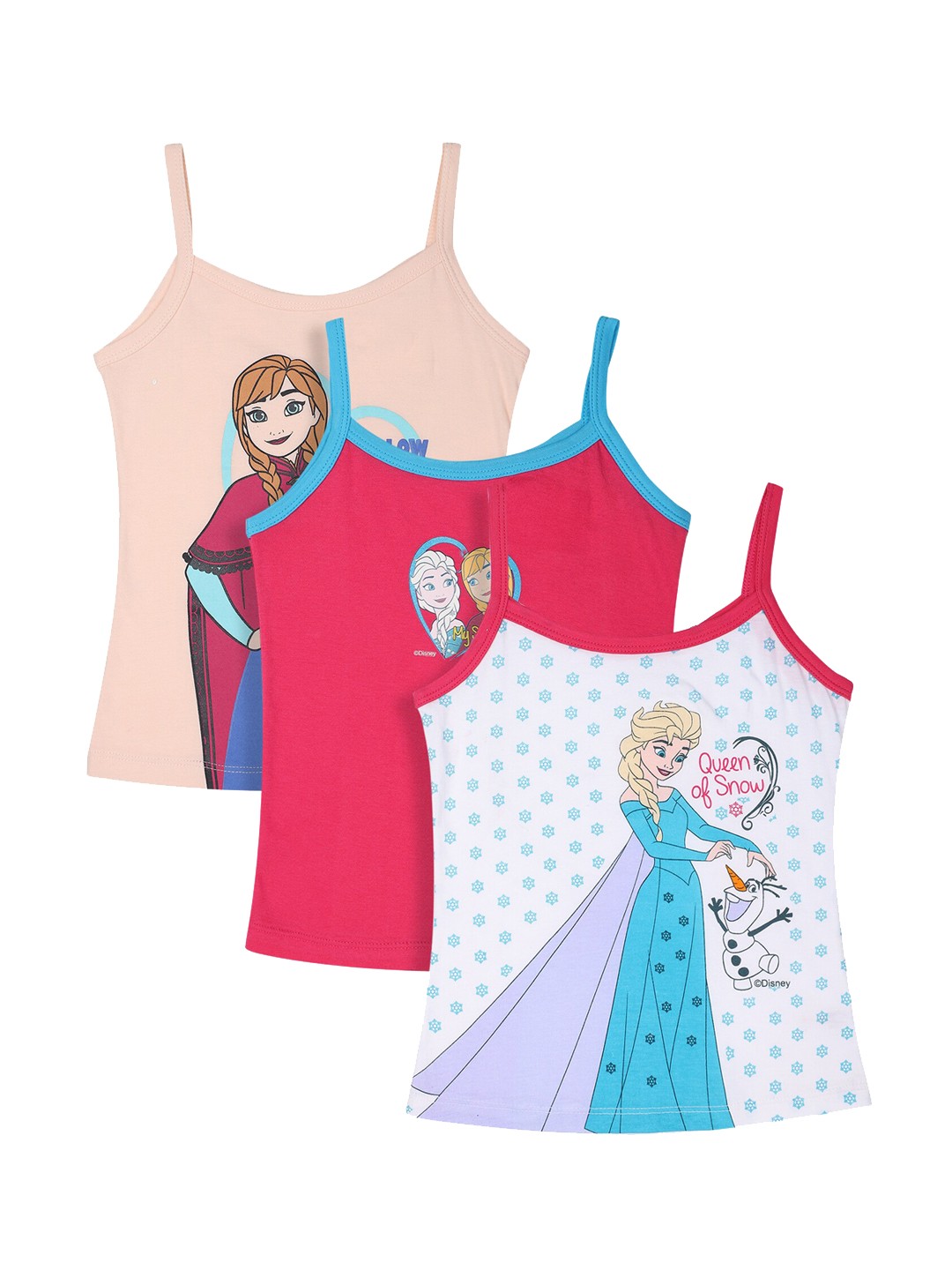 

Bodycare Kids Girls Pack Of 3 Assorted Frozen Printed Cotton Innerwear Vests