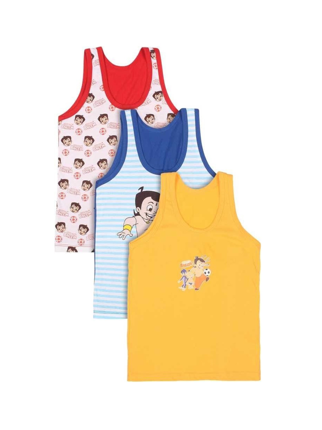 

Bodycare Pack Of 3 Kids Boys Assorted CHOTTA BHEEM Cotton Innerwear Vests